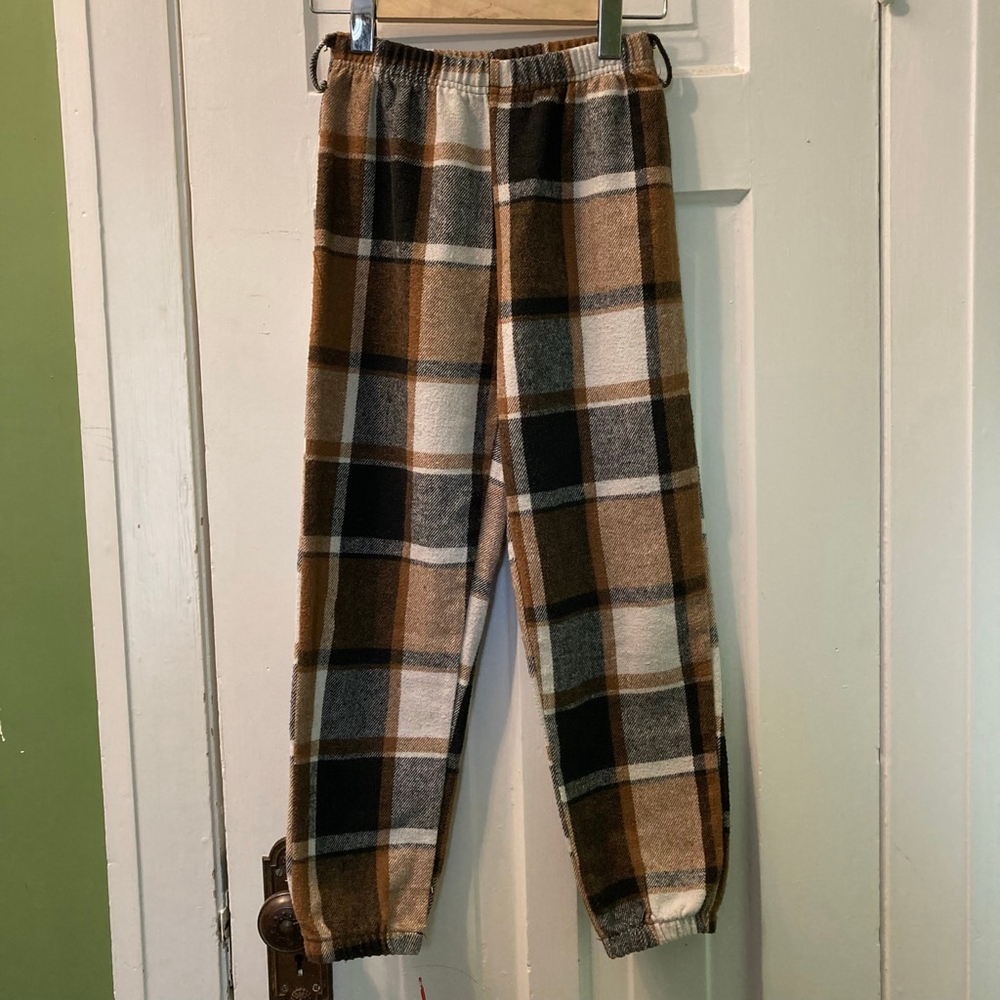 2 for $10 ❤️ Girls SHEIN Plaid Sweatpants Size 9Y Brown Black White